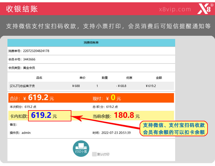 x8銷售管理系統(tǒng)收銀圖解