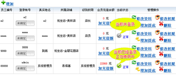 會員系統員工信息管理