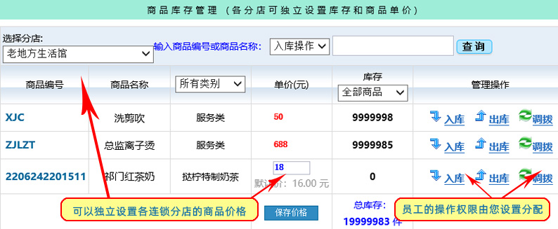 連鎖店分店庫存管理系統